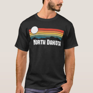 North Dakota Vintage-Sonnenuntergang 80er Retro-So T-Shirt