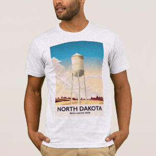 North Dakota Water Tower Reiseplakat T-Shirt