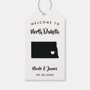 North Dakota Wedding Welcome Bag Tags, Karte Geschenkanhänger