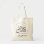 North Dakota Wedding Welcome Tote Bag Tragetasche<br><div class="desc">Diese Tasche im Norden von Dakota ist der ideale Ort,  um Gäste aus der Stadt zu Ihrer Hochzeit zu empfangen! Packen Sie es mit lokalen Goodies für ein extra lustiges Willkommenspaket.</div>