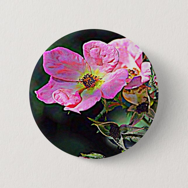 North Dakota Wild Rose Button (Vorderseite)