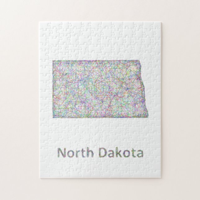 North- Dakotakarte Puzzle (Vertikal)