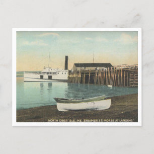 North Deer Isle Maine, Dampfer am Dock, 1910 Postkarte