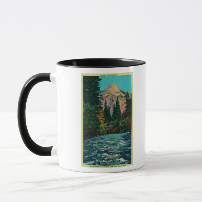 North Dome und Merced River von den Happy Isles Tasse (Links)