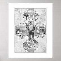 North East South West Baseball, Art Print