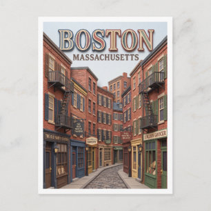 North End Boston Massachusetts Postkarte