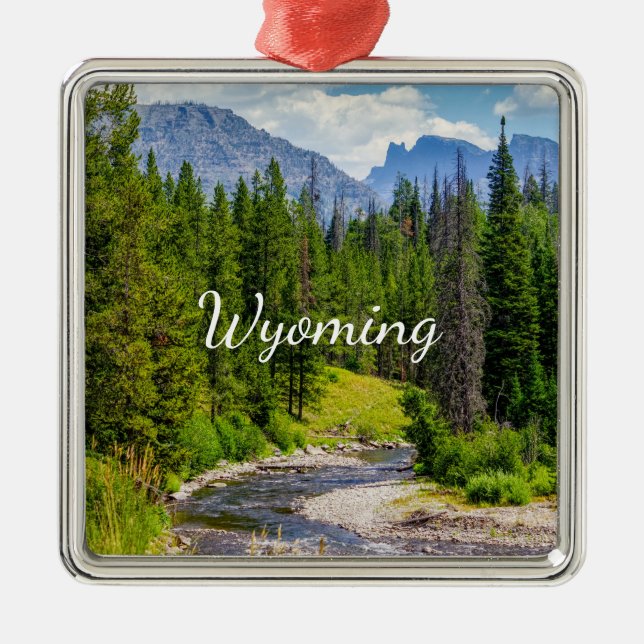 North Fork Shoshone River Premium Square Ornament Aus Metall (Vorne)