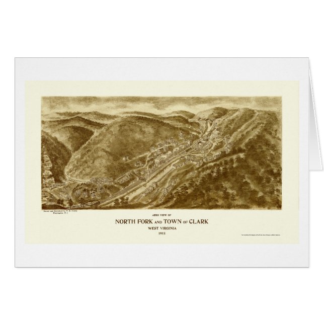 North Fork und Clark, WV panoramische Karte - 1911 (Vorderseite (Horizontal))
