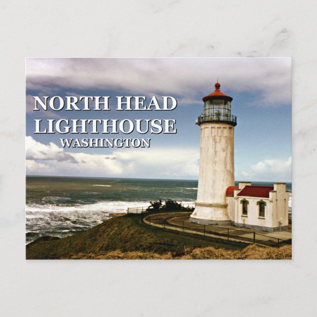 North Head Lighthouse, Washington Postcard Postkarte (Vorderseite)