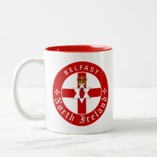 North Ireland Coffee Tasse, Belfast, Ulster Flag Zweifarbige Tasse