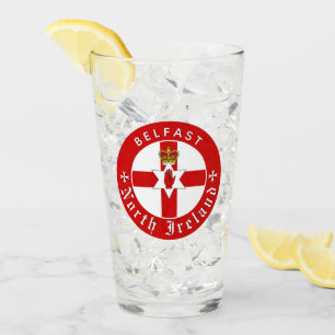 North Ireland Glass, Belfast, Irish Ulster Flag Glas