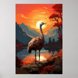 North Island Moa Poster | Video Game Style | Uniqu