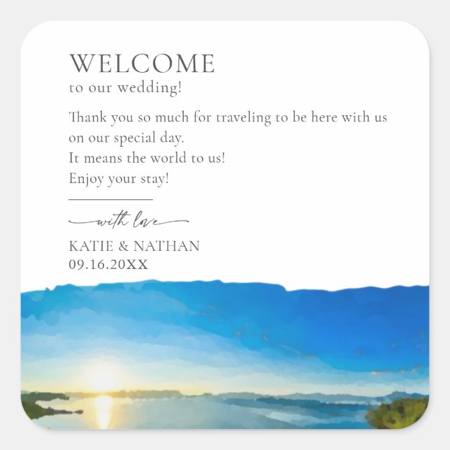 North Lake Tahoe Zielort Quadratischer Aufkleber (Vorderseite)