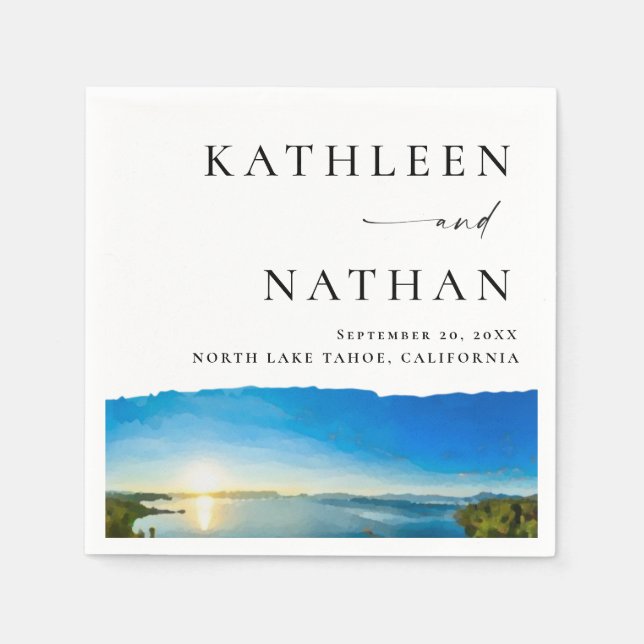 North Lake Tahoe Zielort Serviette (Vorderseite)