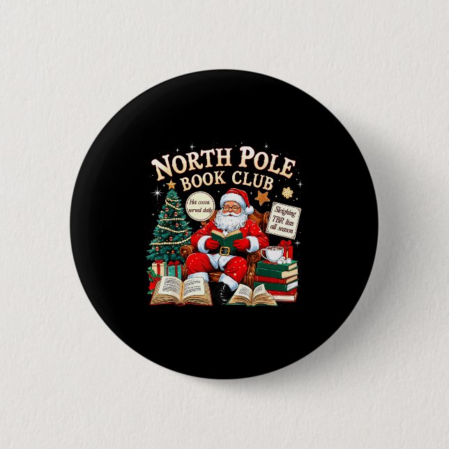 North Le Book Club Cozy Christmas Reading Gift  Button (Vorderseite)