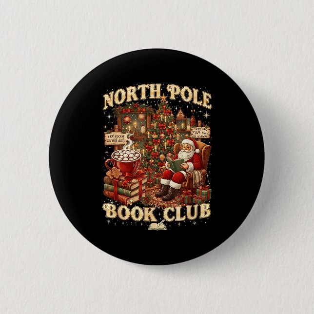 North Le Book Club Cozy Christmas Reading Gift  Button (Vorderseite)