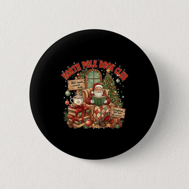 North Le Book Club Cozy Christmas Reading Gift  Button (Vorderseite)