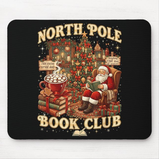 North Le Book Club Cozy Christmas Reading Gift  Mousepad (Vorne)