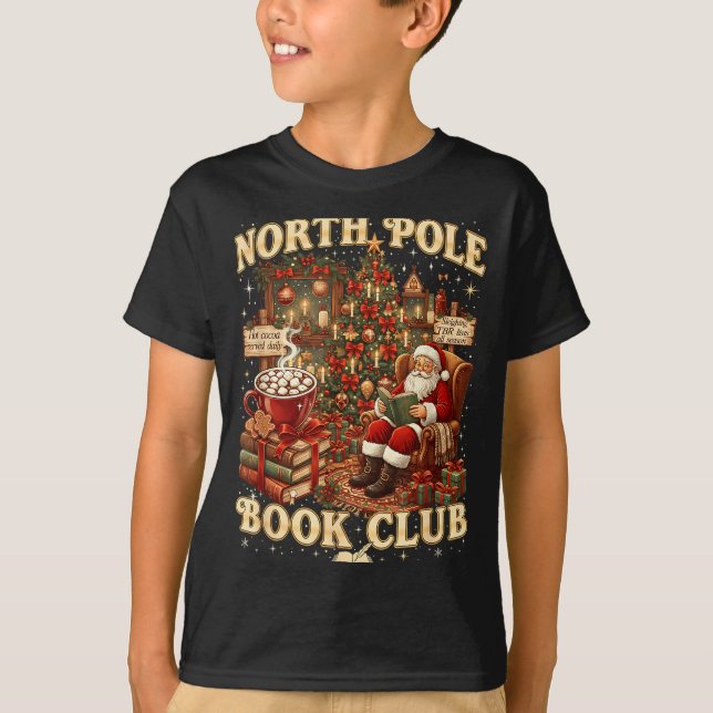 North Le Book Club Cozy Christmas Reading Gift  T-Shirt (Vorderseite)