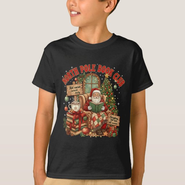 North Le Book Club Cozy Christmas Reading Gift  T-Shirt (Vorderseite)