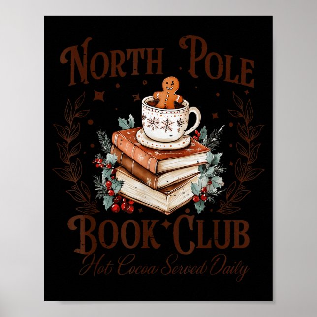 North Le Book Club Hot Cocoa Served Daily Libraria Poster (Vorne)