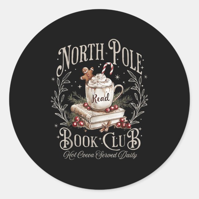 North Le Book Club Weihnachten Weihnachten Weihnac Runder Aufkleber (Vorderseite)