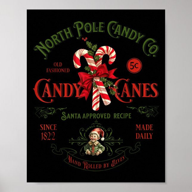 North Le Candy Co Candy Cane Funny Christmas Xmas  Poster (Vorne)