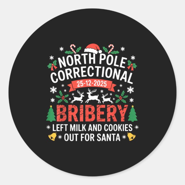 North Le Correctional Christmas Bribery Left Milk  Runder Aufkleber (Vorderseite)