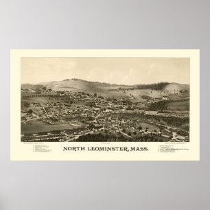 North Leominster, MA Panoramic Map - 1887 Poster