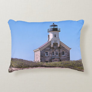 North Lighthouse Block Island RI Accent Pillow Dekokissen