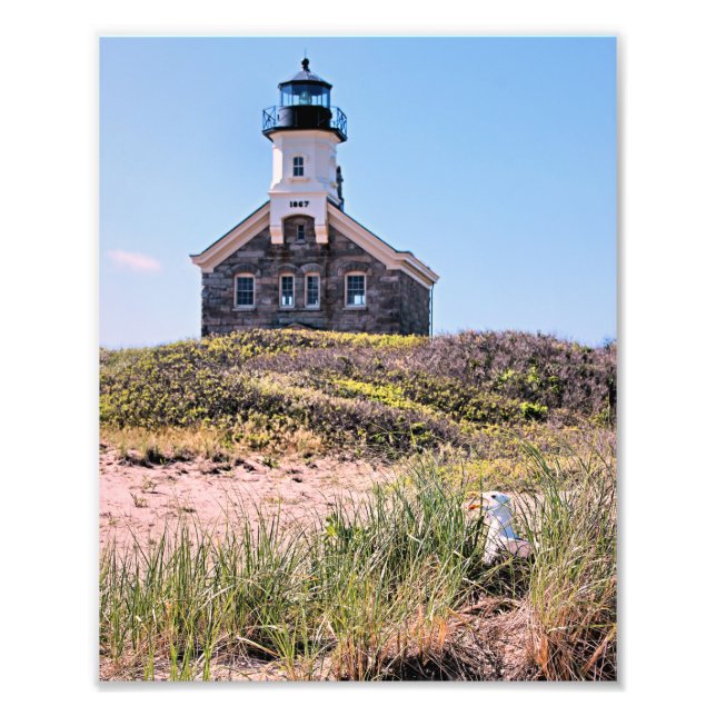 North Lighthouse, Block Island RI Foto Print (Vorne)