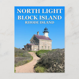 North Lighthouse, Block Island, RI Postcard Postkarte