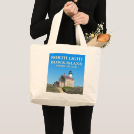 North Lighthouse, Block Island RI Tote Bag Jumbo Stoffbeutel