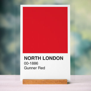 North London Gunner Red - White Background Acrylschild