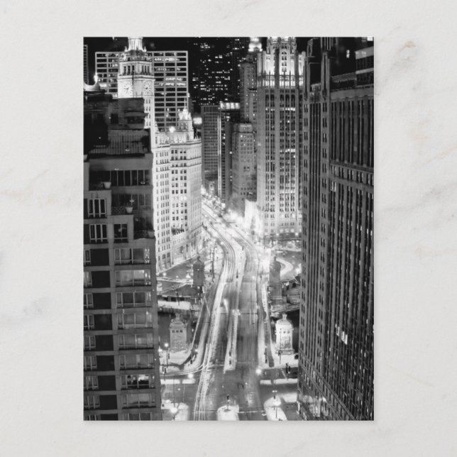 North Michigan Avenue in Chicago nach dem Winter Postkarte (Vorderseite)