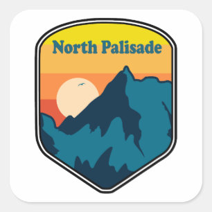 North Palisade Kalifornien Sonnenaufgang Quadratischer Aufkleber