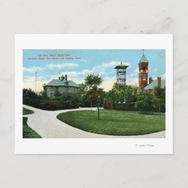 North Park View of Brownell School, Fire Postkarte (Vorderseite)