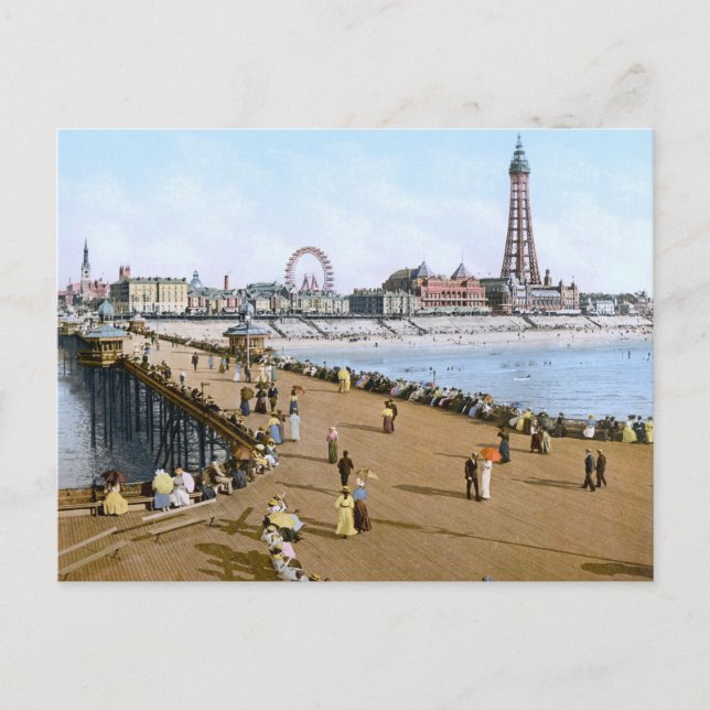 North Pier in Blackpool, England (c. 1900) Postkarte (Vorderseite)