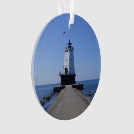 North Pierhead Lighthouse, Ludington, MI Acrylic Ornament