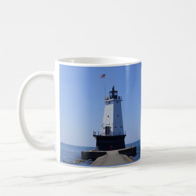 North Pierhead Lighthouse, Ludington, MI  Kaffeetasse (Links)