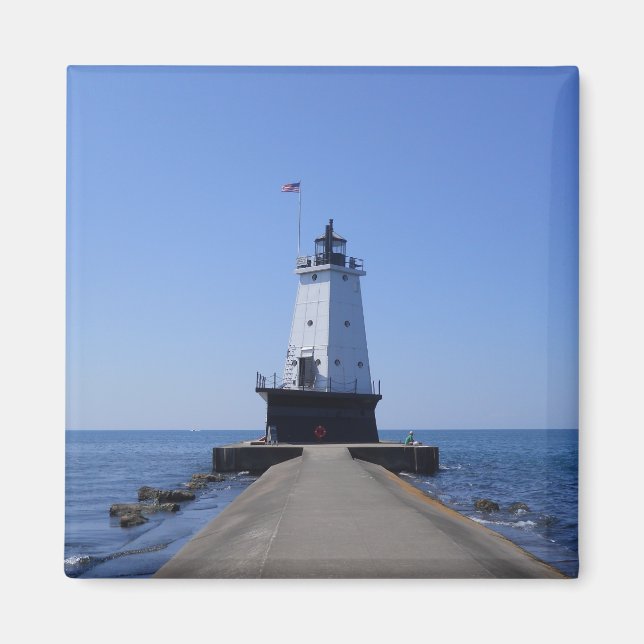 North Pierhead Lighthouse, Ludington, MI Magnet (Vorne)