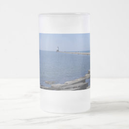 North Pierhead Lighthouse, Ludington, MI Mattglas Bierglas