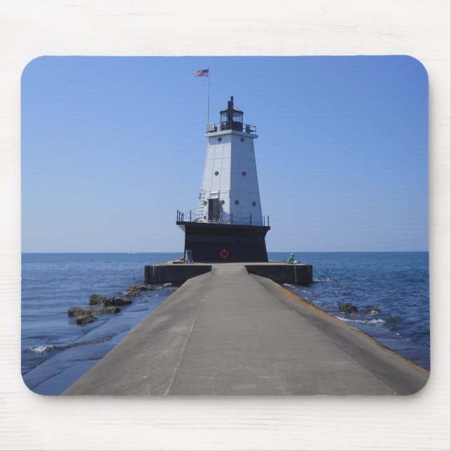 North Pierhead Lighthouse, Ludington, MI Mousepad (Vorne)