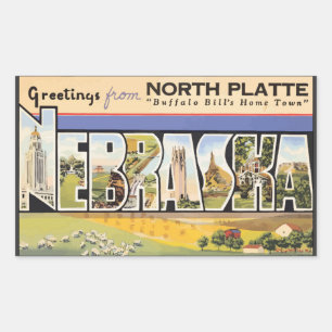 North Plate "Buffalo Bills Heimatstadt" Nebraska, Rechteckiger Aufkleber
