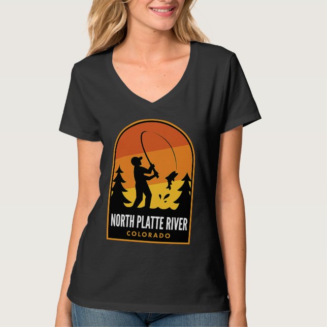 North Platte River Colorado Fishing T-Shirt (Vorderseite)