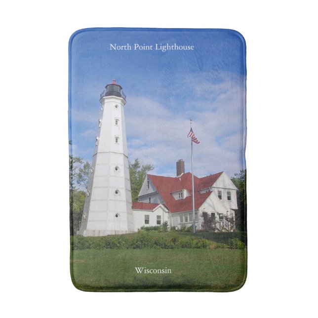 North Point Lighthouse bathmat Badematte (Vorderseite Vertikal)