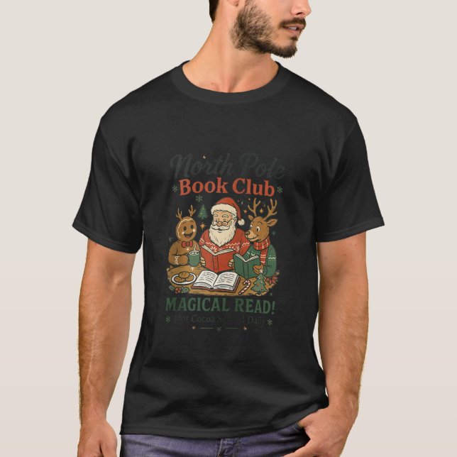 North Pole Book Club Magical Read Hot Cocoa Zip  T-Shirt (Vorderseite)