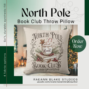 North Pole Book Club Throw Kissen