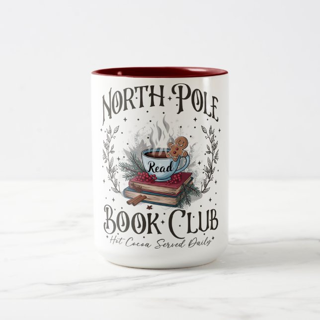 North Pole Book Club Weihnachten Zweifarbige Tasse (Mittel)