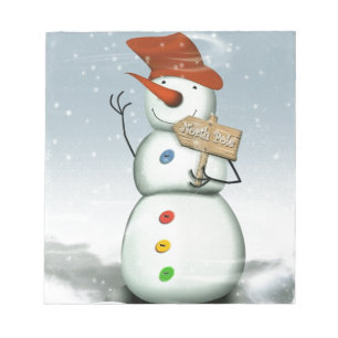 North Pole Bound Snowman Notizblock